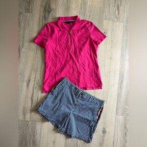 Tommy Hilfiger Pink Polo L and navy & White sz 10 Shorts